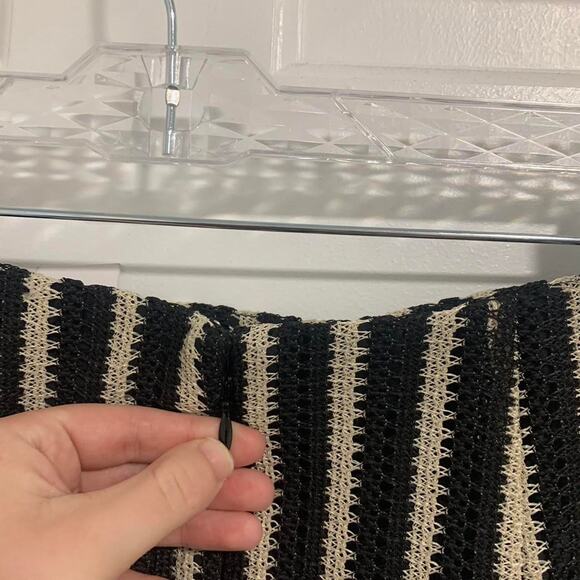 LOFT Black and White Striped Midi Skirt Size 12 NWT New with Tags - Picture 7 of 7